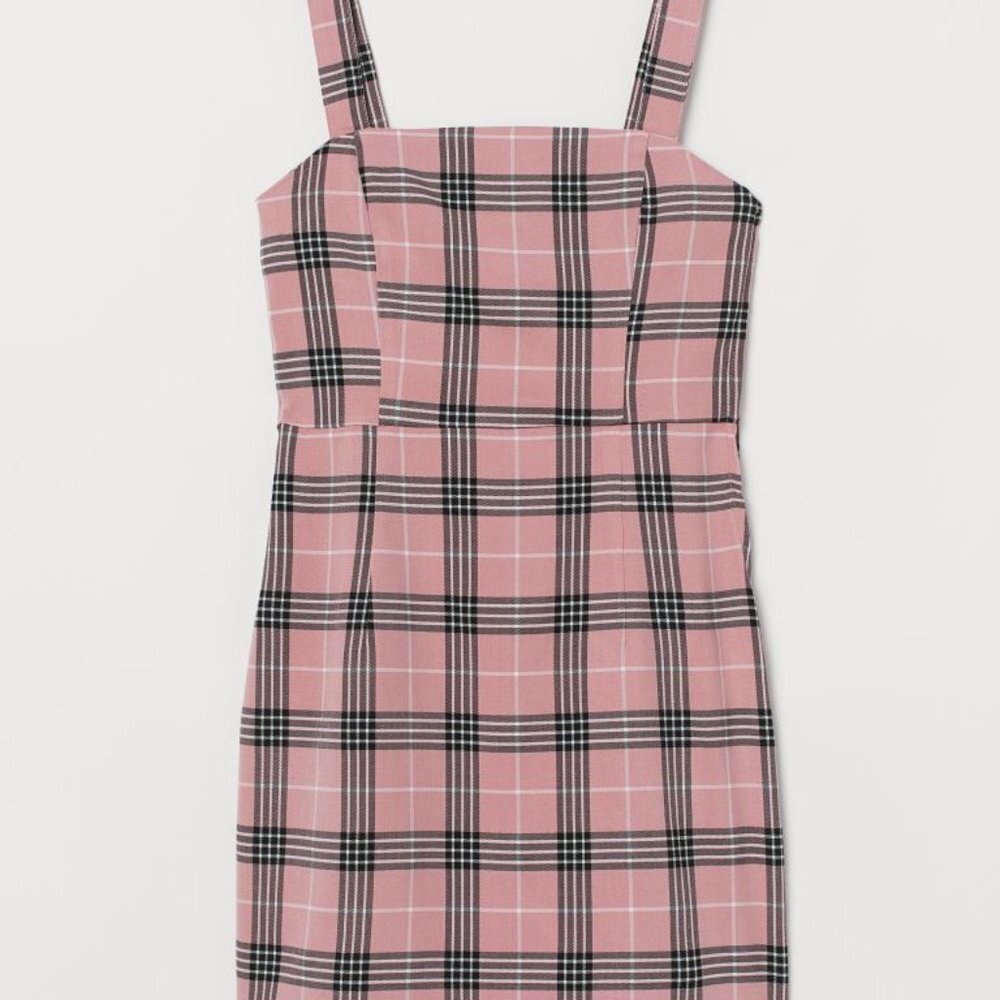 Pink Plaid Checkered Mini Dress size 4 Summer Vacation Burberry-Inspired Print - Picture 1 of 9